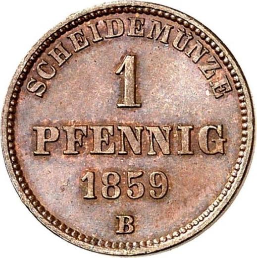 Реверс монеты - Биркенфельд 1 пфенниг 1859 года B - цена  монеты - Ольденбург, Николаус Фридрих Петер