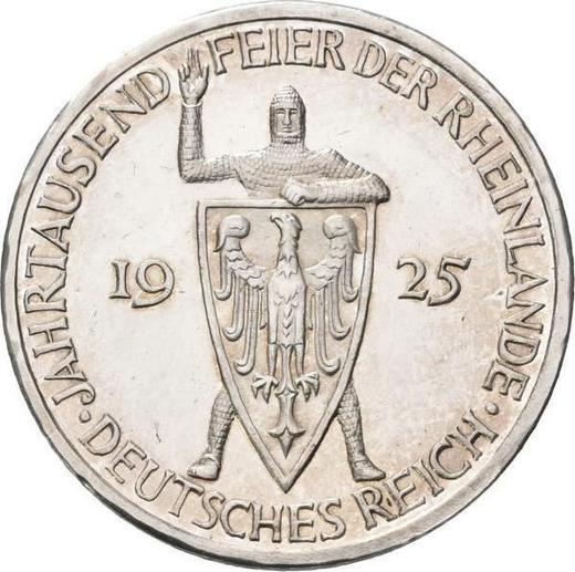 Obverse 3 Reichsmark 1925 F "Rhineland" - Silver Coin Value - Germany, Weimar Republic