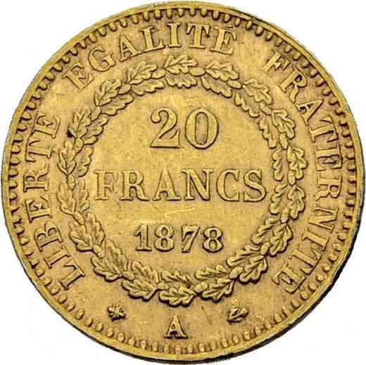 Reverse 20 Francs 1878 A "Type 1871-1898" Platinum - Platinum Coin Value - France, Third Republic
