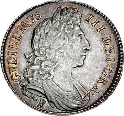 Obverse Halfcrown 1696 B "Large Shields" - Silver Coin Value - United Kingdom, William III