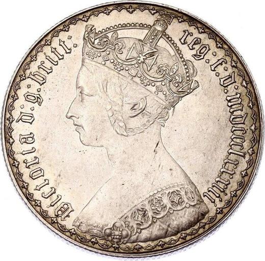 Anverso Florín (2 chelines) 1883 "Gótica" - valor de la moneda de plata - Gran Bretaña, Victoria