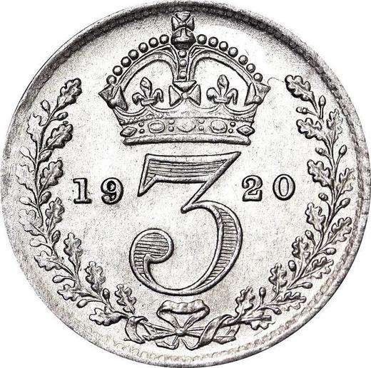 Реверс монеты - 3 пенса 1920 года "Тип 1911-1920" - цена серебряной монеты - Великобритания, Георг V