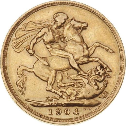 Реверс монеты - Соверен 1904 года S - цена золотой монеты - Австралия, Эдуард VII