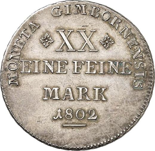 Reverse 1/2 Thaler 1802 - Silver Coin Value - Wallmoden-Gimborn, Johann Ludwig