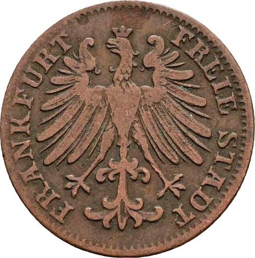 Anverso 1 heller 1853 - valor de la moneda  - Fráncfort del Meno, Ciudad Libre