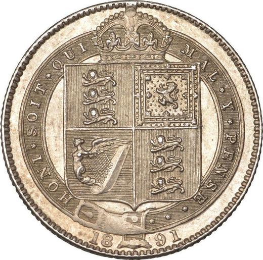 Rewers monety - 1 szeląg 1891 JEB "Duży portret jubileuszowy" - cena srebrnej monety - Wielka Brytania, Wiktoria