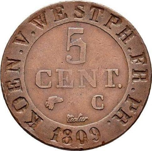 Reverse 5 Centimes 1809 C -  Coin Value - Westphalia, Jérôme Napoléon