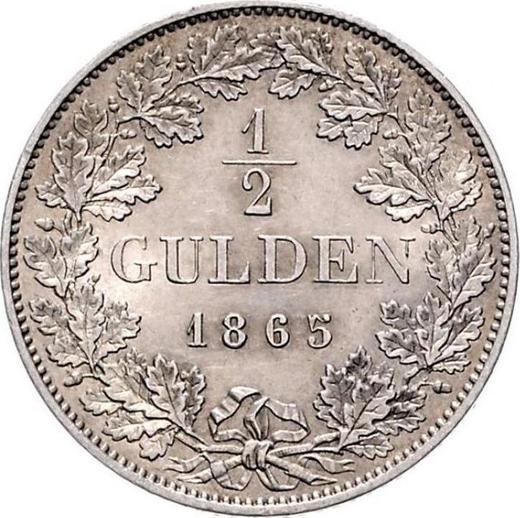 Revers 1/2 Gulden 1865 - Silbermünze Wert - Baden, Friedrich I