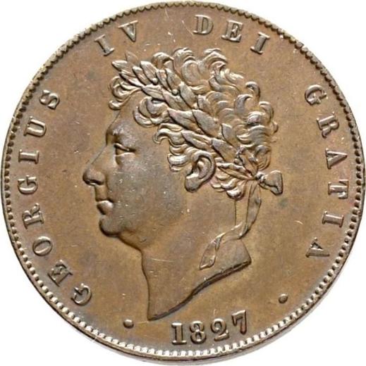 Obverse Halfpenny 1827 -  Coin Value - United Kingdom, George IV
