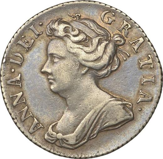 Obverse Sixpence 1705 New type of shields Roses and Plumes in angles - Silver Coin Value - United Kingdom, Anne