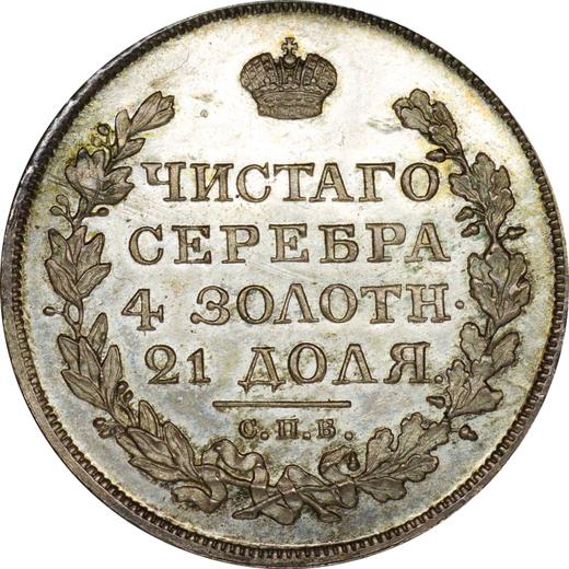 Reverso 1 rublo 1820 СПБ ПС "Águila con alas levantadas" Reacuñación - valor de la moneda de plata - Rusia, Alejandro I
