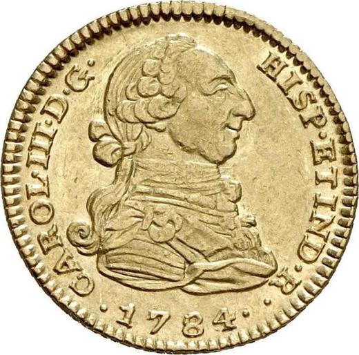 Obverse 2 Escudos 1784 M JD - Gold Coin Value - Spain, Charles III