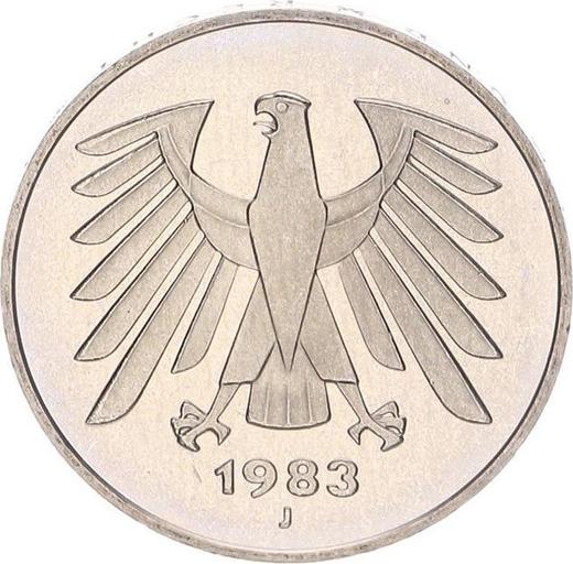 Revers 5 Mark 1983 J - Münze Wert - Deutschland, BRD