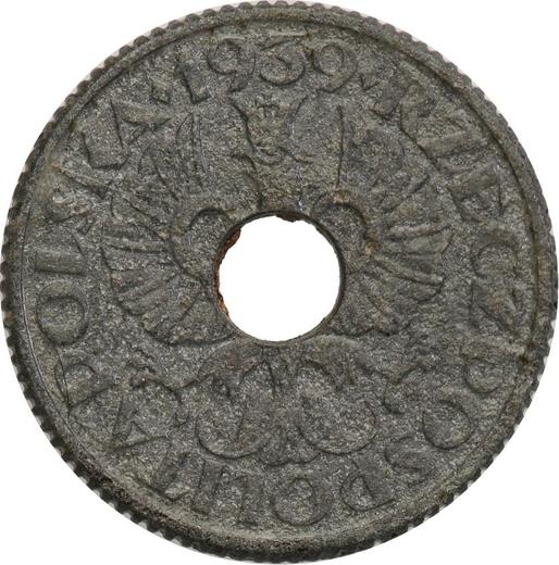 Obverse Pattern 5 Groszy 1939 WJ Zinc Embossed inscription PRÓBA -  Coin Value - Poland, German Occupation