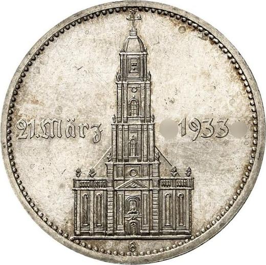 Obverse 5 Reichsmark 1934 G "Garrison Church (undated)" - Silver Coin Value - Germany, Third Reich