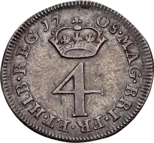 Reverse Fourpence (Groat) 1708 - Silver Coin Value - United Kingdom, Anne