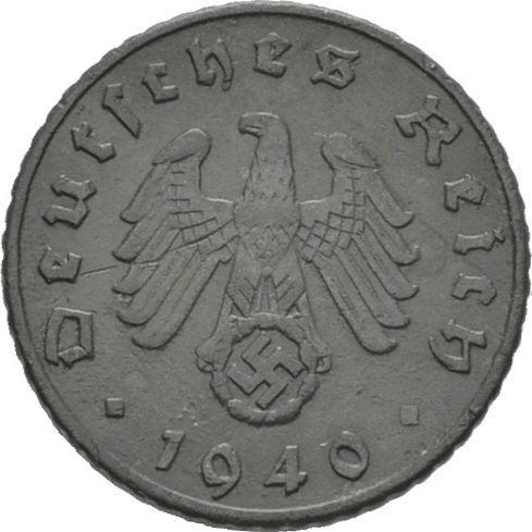 Реверс монеты - 5 рейхспфеннигов 1940 года E "Тип 1940-1944" - цена  монеты - Германия, Третий рейх