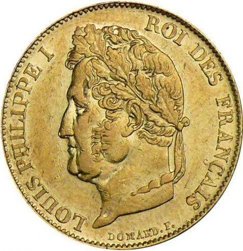 Obverse 20 Francs 1832 W "Type 1832-1848" - Gold Coin Value - France, Louis Philippe I
