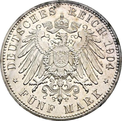 Reverse 5 Mark 1904 "Hesse" Philip I the Magnanimous - Silver Coin Value - Germany, German Empire