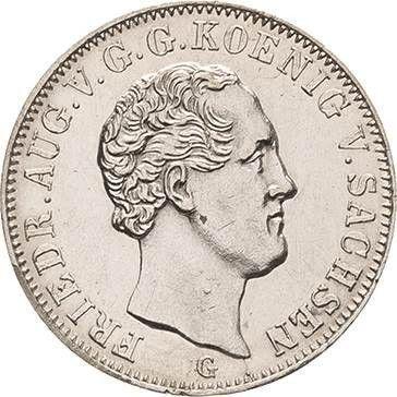 Avers 1/6 Taler 1843 G - Silbermünze Wert - Sachsen-Albertinische, Friedrich August II