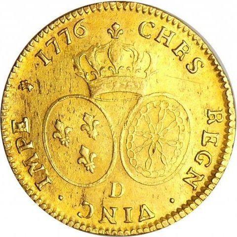 Reverse Double Louis d'Or 1776 D - Gold Coin Value - France, Louis XVI
