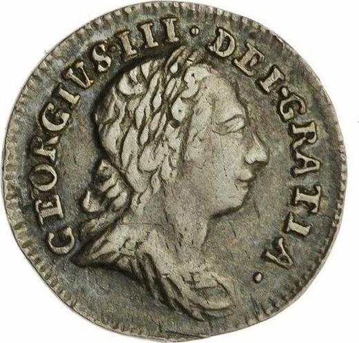 Аверс монеты - Пенни 1770 года - цена серебряной монеты - Великобритания, Георг III