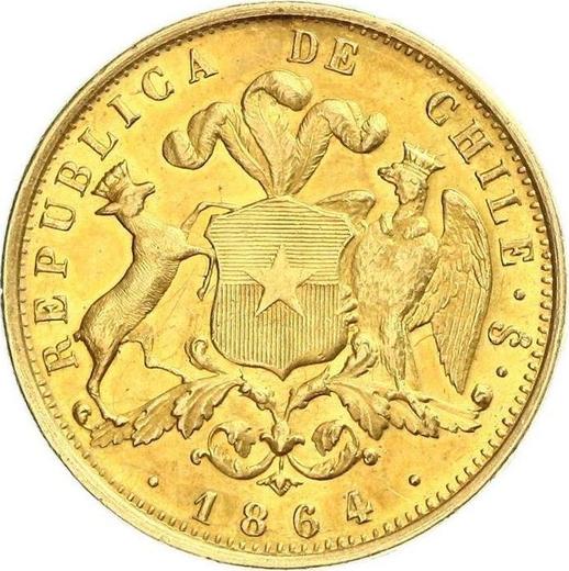 Revers 10 Pesos 1864 So - Münze Wert - Chile, Republik