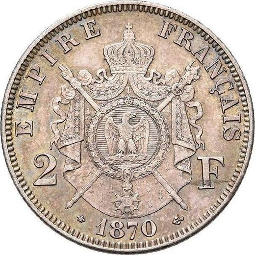 Reverse 2 Francs 1870 A "Type 1866-1870" - Silver Coin Value - France, Napoleon III