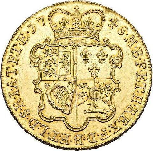 Reverse Five guineas 1748 "Old Head" - Gold Coin Value - United Kingdom, George II
