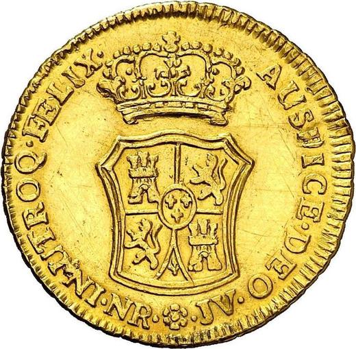 Reverse 2 Escudos 1764 NR JV - Gold Coin Value - Colombia, Charles III