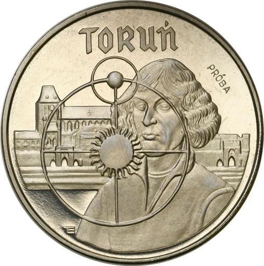Reverso Pruebas 5000 eslotis 1989 MW ET "Toruń - Nicolás Copérnico" Níquel - valor de la moneda - Polonia, República Popular