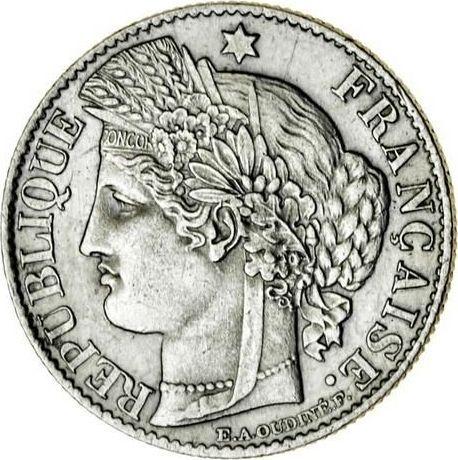 Аверс монеты - 50 сантимов 1886 года A "Тип 1871-1895" - цена серебряной монеты - Франция, Третья республика