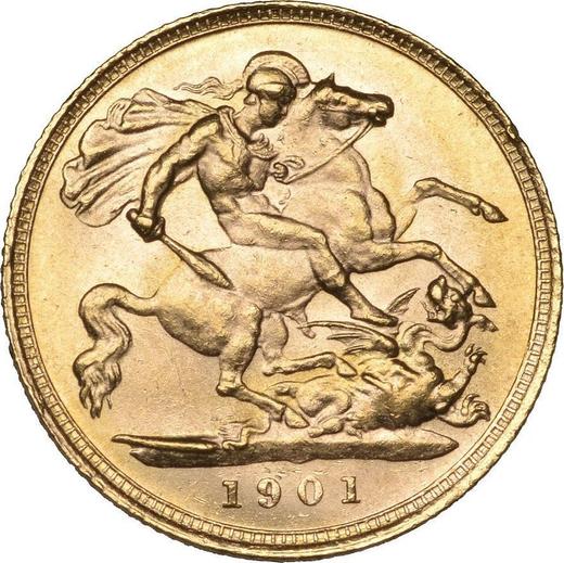 Reverso 1/2 soberano 1901 TB "San Jorge" - valor de la moneda de oro - Gran Bretaña, Victoria