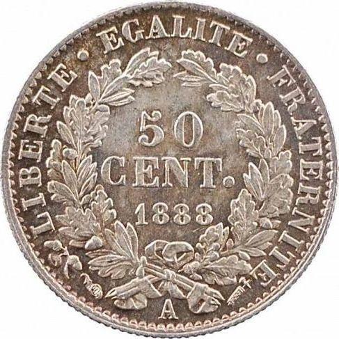 Reverso 50 céntimos 1888 A "Tipo 1871-1895" - valor de la moneda de plata - Francia, Tercera República