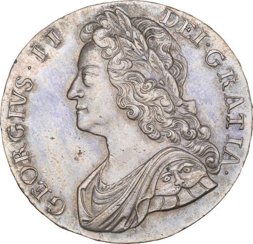 Obverse Crown 1735 "Young Head" - Silver Coin Value - United Kingdom, George II
