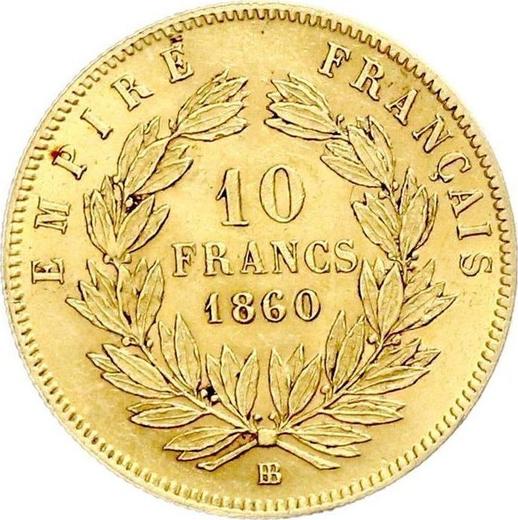 Reverse 10 Francs 1860 BB "Type 1855-1860" - Gold Coin Value - France, Napoleon III