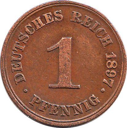 Obverse 1 Pfennig 1897 A "Type 1890-1916" - Coin Value - Germany, German Empire