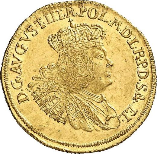 Anverso Złotówka (30 groszy) 1762 REOE "de Gdansk" - valor de la moneda de oro - Polonia, Augusto III