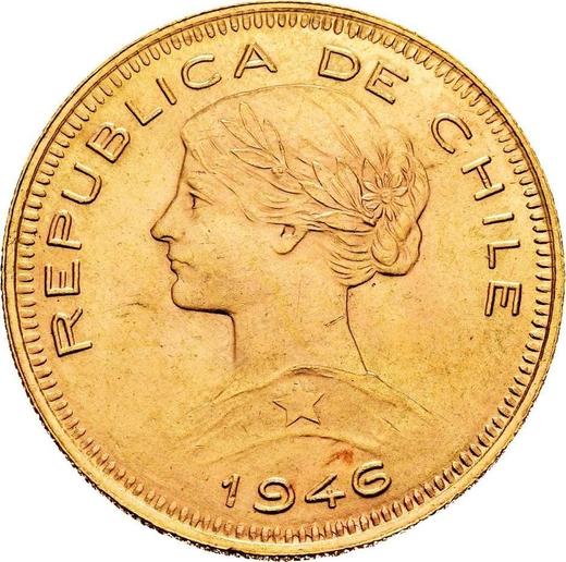 Obverse 100 Pesos 1946 So - Gold Coin Value - Chile, Republic