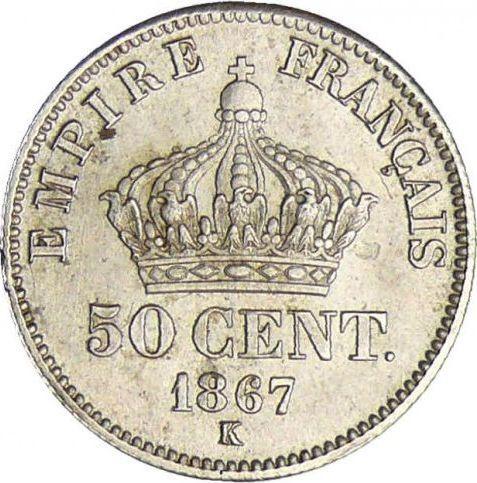 Reverse 50 Centimes 1867 K "Type 1864-1869" - Silver Coin Value - France, Napoleon III