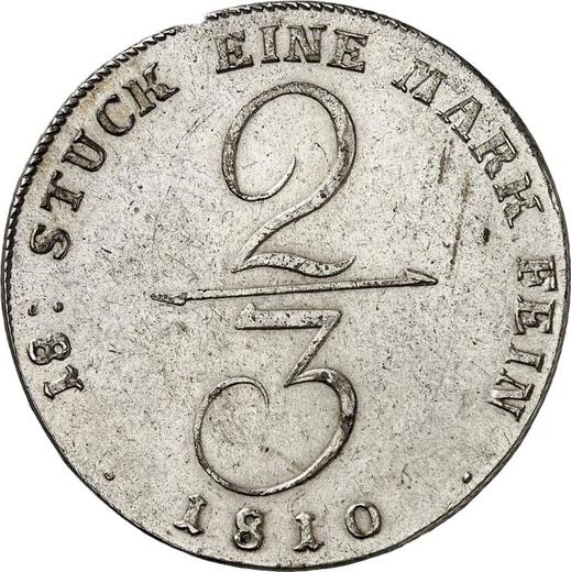 Reverse 2/3 Thaler 1810 - Silver Coin Value - Mecklenburg-Schwerin, Frederick Francis I