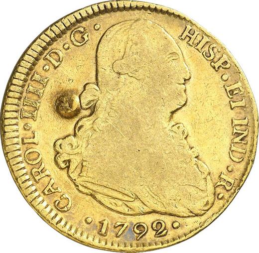 Obverse 4 Escudos 1792 So DA - Gold Coin Value - Chile, Charles IV