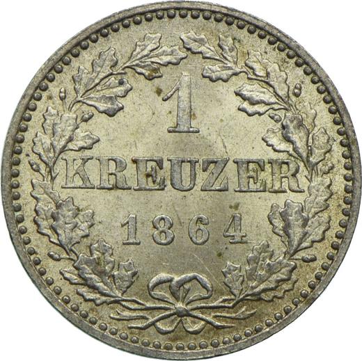 Reverse Kreuzer 1864 - Silver Coin Value - Frankfurt am Main, Free City