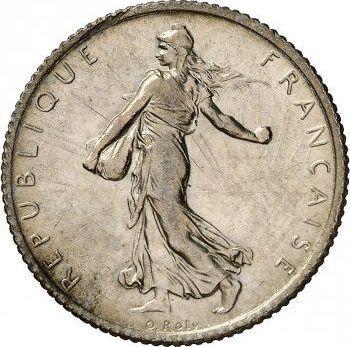 Anverso 1 franco 1901 "Sembrador" - valor de la moneda de plata - Francia, Tercera República