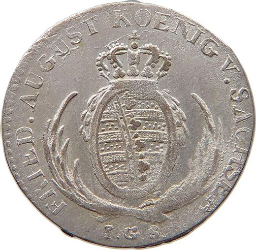 Obverse 1/24 Thaler 1821 I.G.S. - Silver Coin Value - Saxony-Albertine, Frederick Augustus I