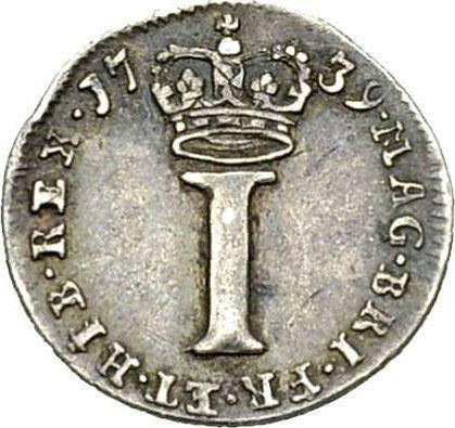 Реверс монеты - Пенни 1739 года - цена серебряной монеты - Великобритания, Георг II