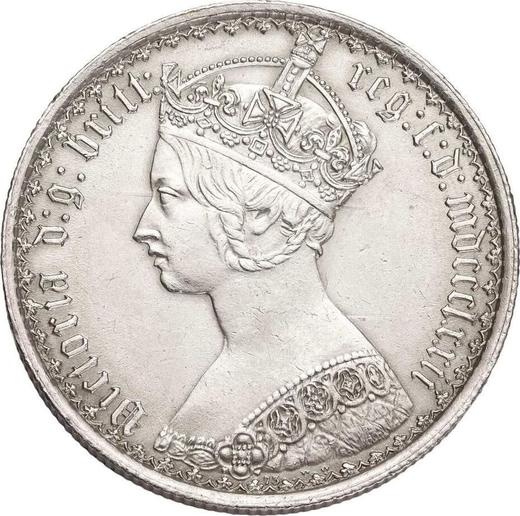 Anverso Florín (2 chelines) 1872 WW "Gótica" - valor de la moneda de plata - Gran Bretaña, Victoria
