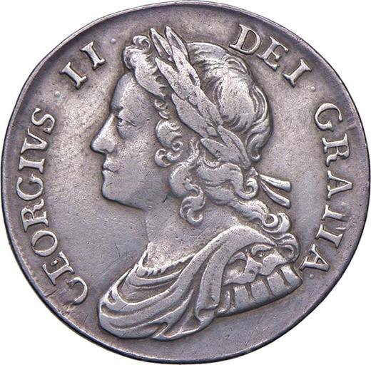 Avers 1 Schilling 1736 "Porträt in jungen Jahren" - Silbermünze Wert - Großbritannien, Georg II