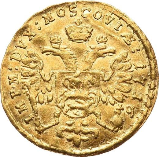 Reverse Chervonetz (Ducat) 1716 "Latin inscription" In a fur coat with a buckle - Gold Coin Value - Russia, Peter I