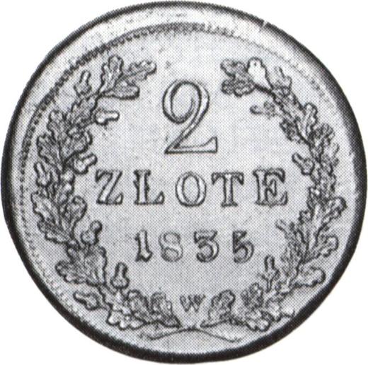Reverse Antique counterfeit 2 Zlote 1835 W "Krakow" Silver - Silver Coin Value - Poland, Free City of Cracow